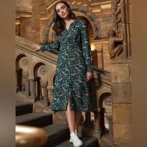 Natural History Museum X Joanie - Simpson Arthropods Print Midi Dress US 12